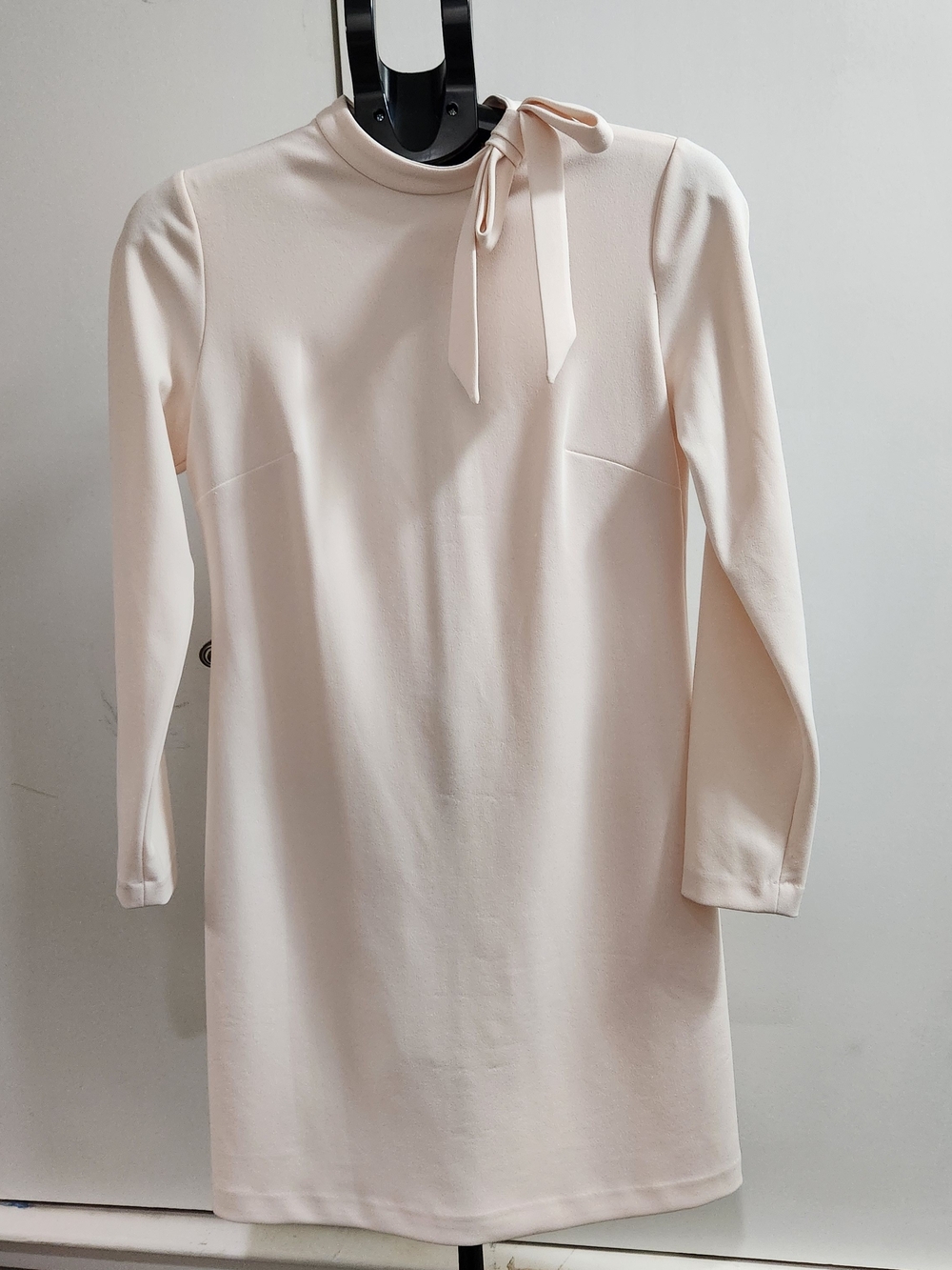 Calvin Klein Pale Pink Tie-Neck Long Sleeve Shift Dress